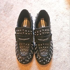 Steve Madden Studded Malvern Leather Loafers